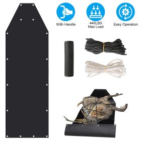 Deer Drag Sled with Handle Deer Cart Game Hauler Snow Sledding Pad Hunting Gear Supplies with 32.8FT Black Rope 16.1FT White Rope for Hunting Ice (Option: Handle Type)